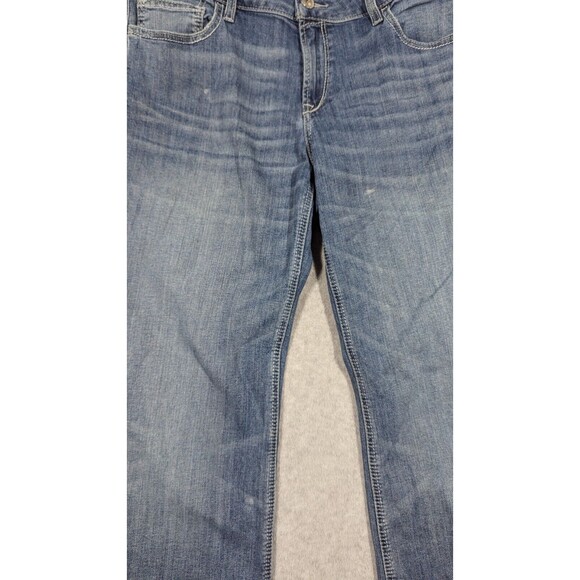Ariat Denim Women Jeans 32Rx31 Trouser Boot Leg Raw Frayed Hems Light Wash - Picture 5 of 15